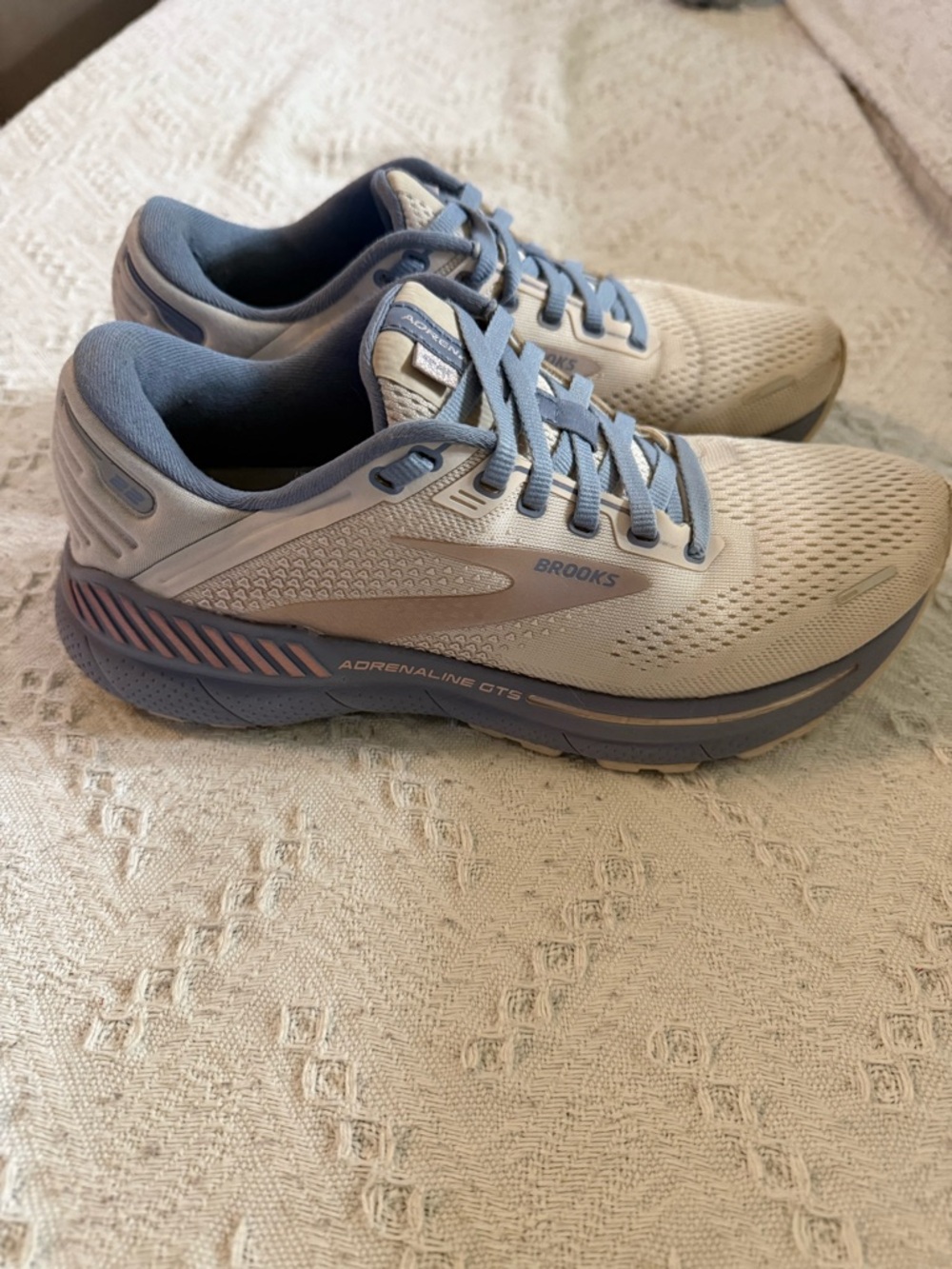 Brooks Women's Adrenaline GTS Running Shoes - Gray with Blue and Pink Accent